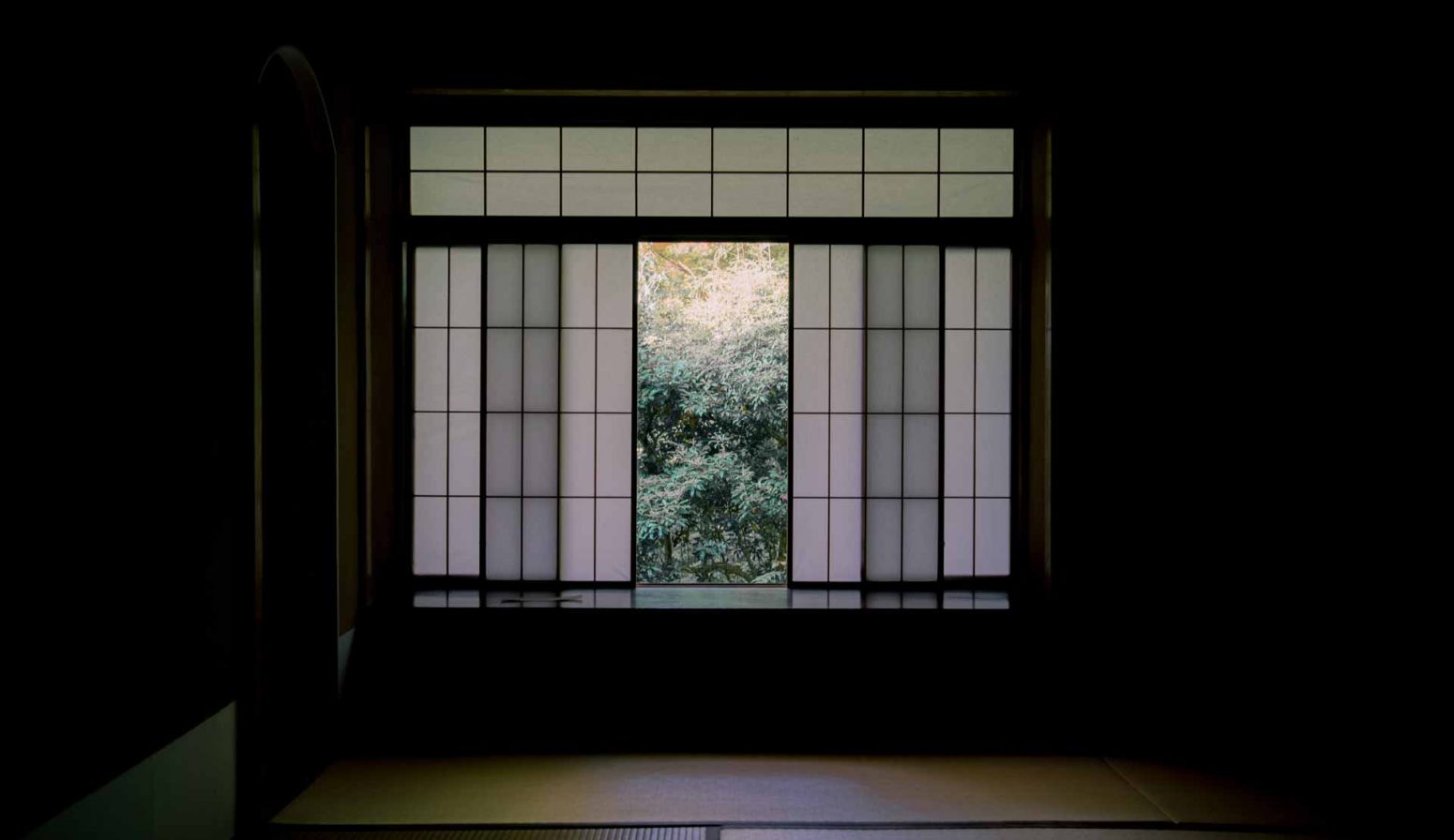 dark room with window